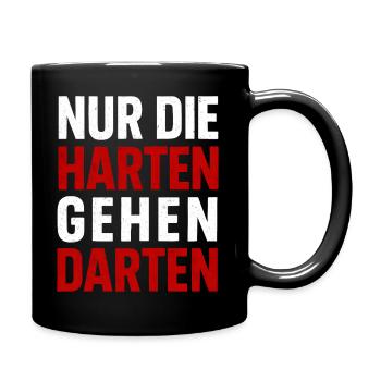 Lustiges Dart Design NUR DIE HARTEN GEHEN DARTEN - Tasse einfarbig - Schwarz - Rechts