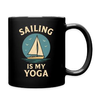 Sailing Is My Yoga Captain Boat Nautical - Full Colour Mug - black - Right