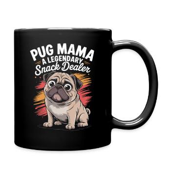 Mops Mama, Legendärer Snack-Dealer - Tasse einfarbig - Schwarz - Rechts
