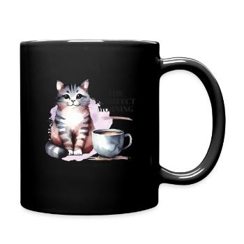 Coffee Cats Cozy Vibes – Cat Home Kaffee Hygge - Tasse einfarbig - Schwarz - Rechts