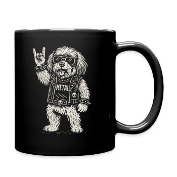 Metall Havaneser Hund Rockmusik Heavy Metal Lustig - Tasse einfarbig - Schwarz - Rechts
