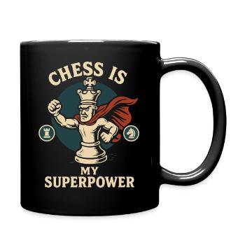 Schach Ist Meine Superkraft Lustiges - Tasse einfarbig - Schwarz - Rechts