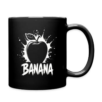 Banana Apfel Witz - Tasse einfarbig - Schwarz - Rechts