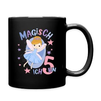 Geburtstagsshirt 5 Jahre Mädchen 5. Geburtstag Fee - Tasse einfarbig - Schwarz - Rechts