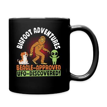 Bigfoot Beagle Genehmigt, Beagle UFO Bigfoot - Tasse einfarbig - Schwarz - Rechts