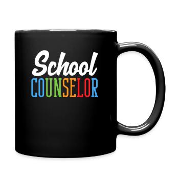 Schulberater Farbenfrohes Design - Tasse einfarbig - Schwarz - Rechts