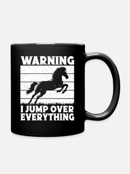 Avertissement d’équitation Sautez par-dessus tout - Mug uni - noir