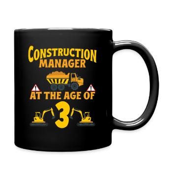 Construction Party 3rd Birthday 3 Years Old truck - Tasse einfarbig - Schwarz - Rechts