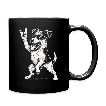 Rock Musique Chien Heavy Metal Humour Jack Russell - Mug uni - noir - Droite