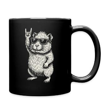 Rock Musique Drôle Heavy Metal Rétro Cochon d’Inde - Mug uni - noir - Droite