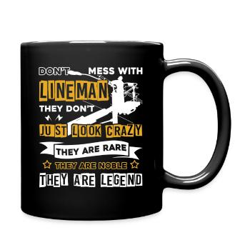 Lineman Don't Mess With Lineman - Full Colour Mug - black - Right
