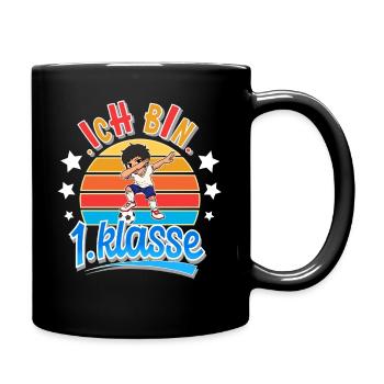 Ich Bin 1. Klasse Fußball Schulkind - Tasse einfarbig - Schwarz - Rechts