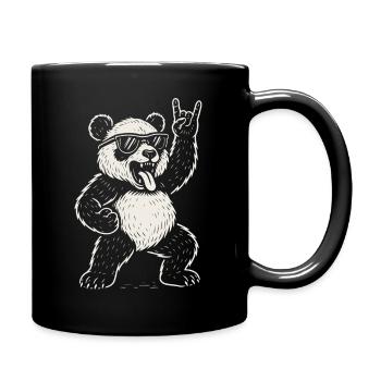 Heavy Metal Panda Rock Musik Lustige Vibes - Tasse einfarbig - Schwarz - Rechts