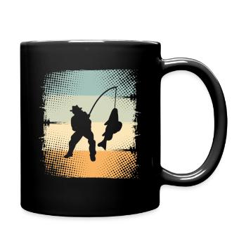 Angeln - Tasse einfarbig - Schwarz - Rechts