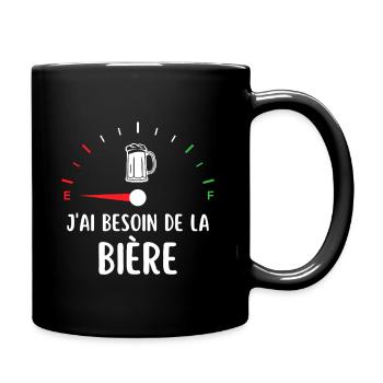 J'ai besoin de la bière - Mug uni - noir - Droite