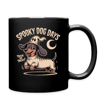 Spooky Dog Days – Lustiger Dackel zu Halloween - Tasse einfarbig - Schwarz - Rechts