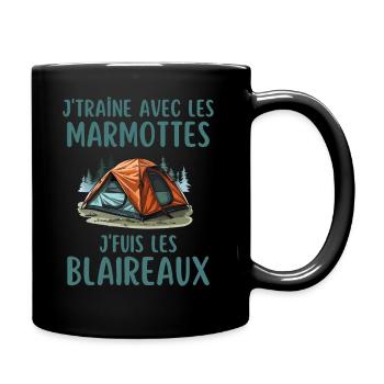 Je traine avec les marmottes - Mug uni - noir - Droite