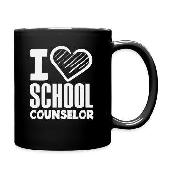 Ich Liebe Schulberater Herz Motiv - Tasse einfarbig - Schwarz - Rechts