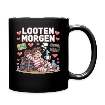 Looten Morning – Gamer Pajamas Shirt - Full Colour Mug - black - Right