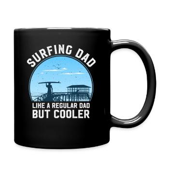 Surfing Dad Like a Regular Dad But Cooler - Full Colour Mug - black - Right