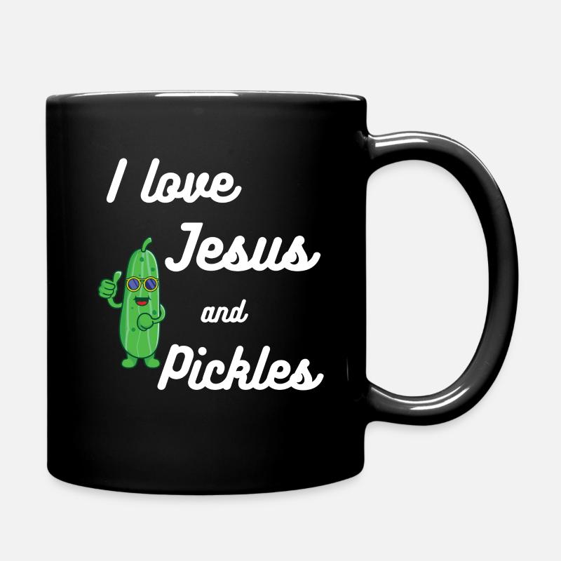 Gurken und Jesus Religiös - Tasse einfarbig - Schwarz
