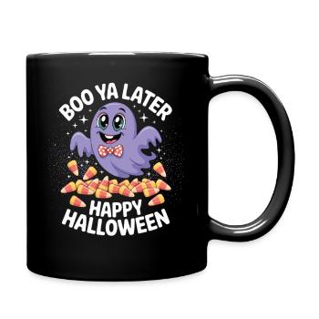 Funny Ghost with Candy – Halloween Shirt - Full Colour Mug - black - Right