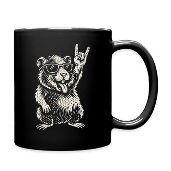 Guinea Pig Rock Music Funny Heavy Metal Retro - Full Colour Mug - black - Right