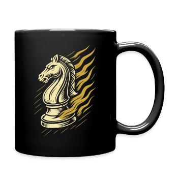 Chess Player Knight Figure Board Game - Full Colour Mug - black - Right