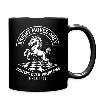 knight moves only chess players humor - Full Colour Mug - black - Right