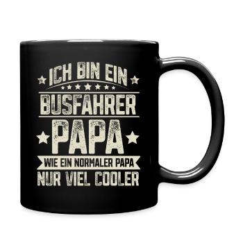 Busfahrer Papa - Tasse einfarbig - Schwarz - Rechts