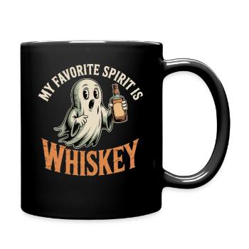 Mein Lieblingsgeist ist Whiskey – Halloween Shirt - Tasse einfarbig - Schwarz - Rechts