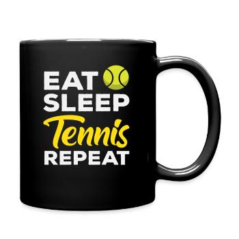 Manger dormir tennis répéter pour les joueurs de tennis - Mug uni - noir - Droite