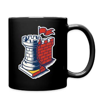 Schachspieler Turm Als Schloss Schachliebhaber - Tasse einfarbig - Schwarz - Rechts