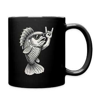Metal Music Goldfish Rock Music Funny Fish Rock - Full Colour Mug - black - Right