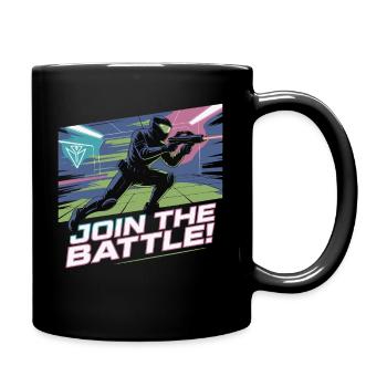 LASER STÜRZE DICH IN DIE SCHLACHT - Tasse einfarbig - Schwarz - Rechts