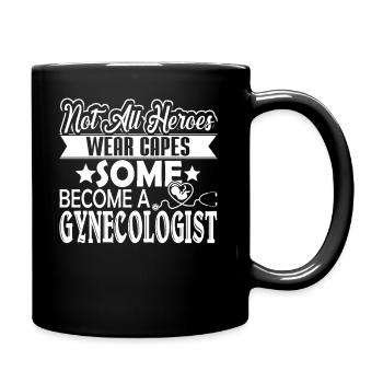 Gynecologist Hero Wear Cape - Full Colour Mug - black - Right