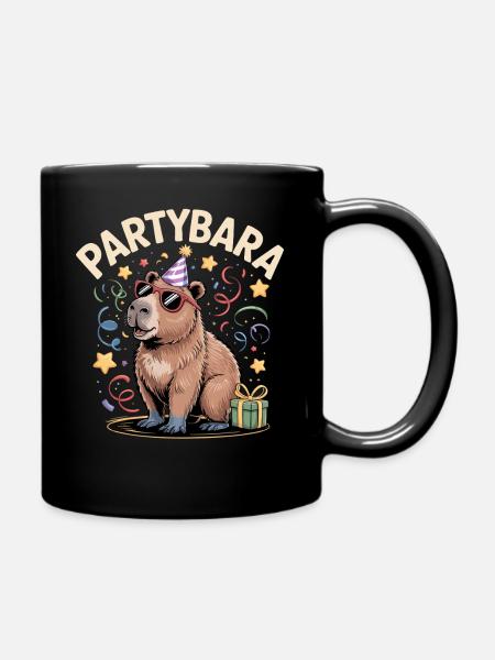 Partybara Capybara - Tasse einfarbig - Schwarz