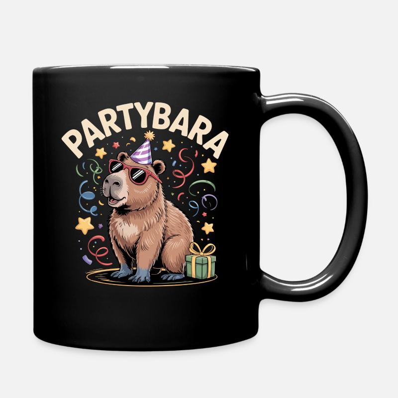 Partybara Capybara - Tasse einfarbig - Schwarz