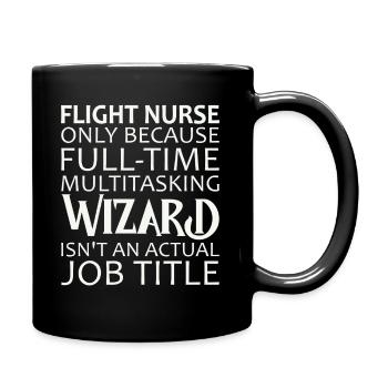 Flight Nurse Wizard Luftrettung - Tasse einfarbig - Schwarz - Rechts