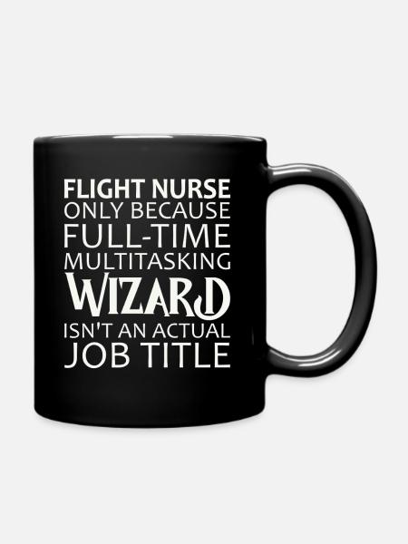 Flight Nurse Wizard Luftrettung - Tasse einfarbig - Schwarz