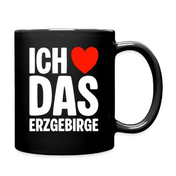Ich liebe das Erzgebirge - Tasse einfarbig - Schwarz - Rechts