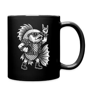 Metal Musik Rock Humor Guppy Fisch - Tasse einfarbig - Schwarz - Rechts