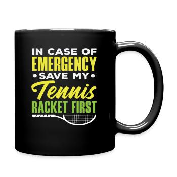 En cas d’urgence, conservez d’abord les raquettes de tennis Tennis - Mug uni - noir - Droite