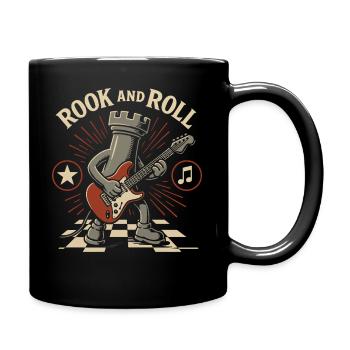 Rook And Roll Schachspieler Brettspiel Spaß - Tasse einfarbig - Schwarz - Rechts