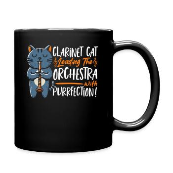 Klarinettenmusik Orchester Klarinette Katze - Tasse einfarbig - Schwarz - Rechts