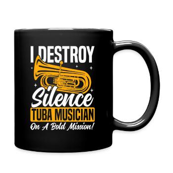 Wind Instruments Marching Band Tuba - Full Colour Mug - black - Right