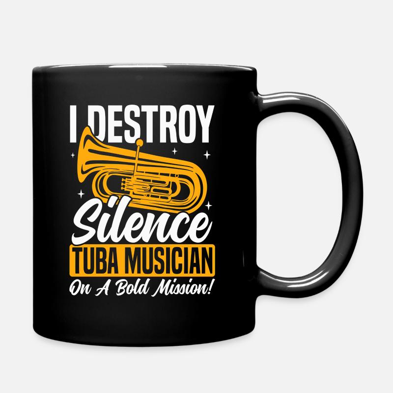 instruments à vent fanfare, tuba - Mug uni - noir