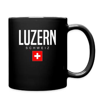 Luzern Schweiz - Tasse einfarbig - Schwarz - Rechts