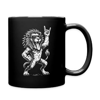 Rock Musik Lion Metal Musik Lustig Heavy Metal - Tasse einfarbig - Schwarz - Rechts