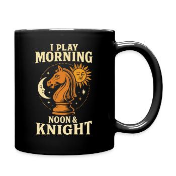 Chess Player Morning Noon Knight Chess Lovers - Full Colour Mug - black - Right